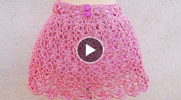 Crochet flower skirt for girls