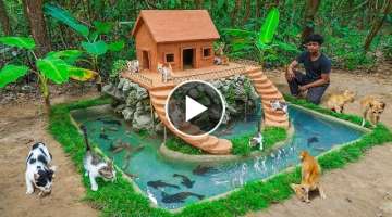 Rescue Kitten Build Mountain House And Fish Pond