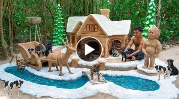Rescue Cute Puppy Build Mud Dog House And Build Aquarium Around Dog House