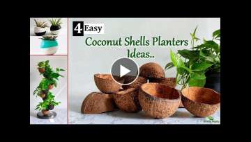 4 Easy & Best Planter Ideas Using Coconut Shells 