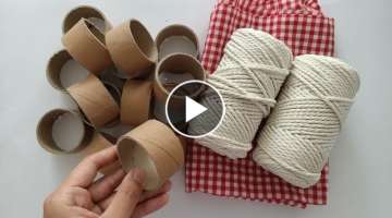 SUPER IDEAS FROM CARTON ROLL AND MACROME YARN ✔️ DIY