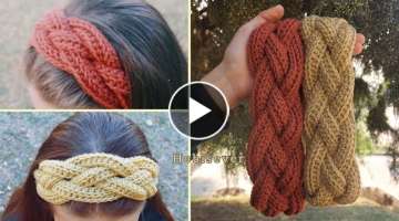 Very Easy Crochet Rope Braided Hair Band Making / Bandana Knitting Patterns
